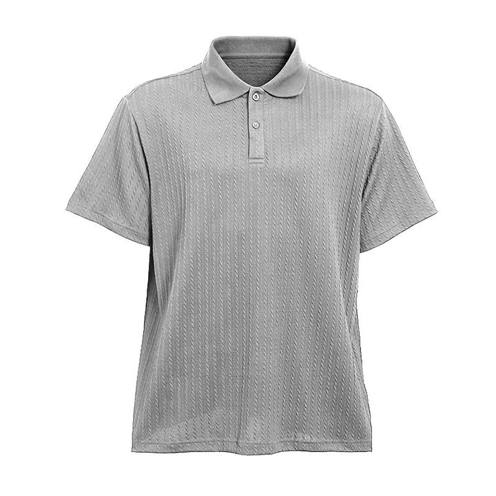 Atmungsaktives, strukturiertes Strick-Poloshirt für Herren mit lockerer Passform - image 18