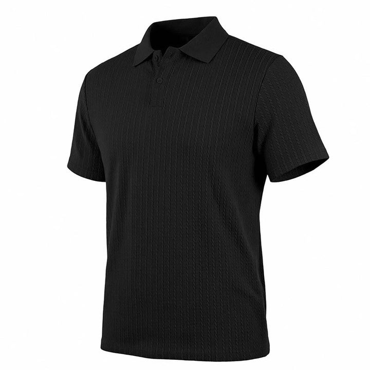 Atmungsaktives, strukturiertes Strick-Poloshirt für Herren mit lockerer Passform - image 16