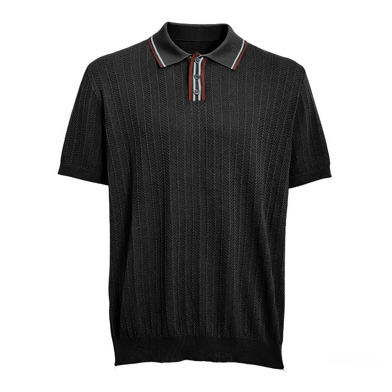 Herren-Poloshirt mit kontrastfarbenem Kragen und kurzen Ärmeln - image 12