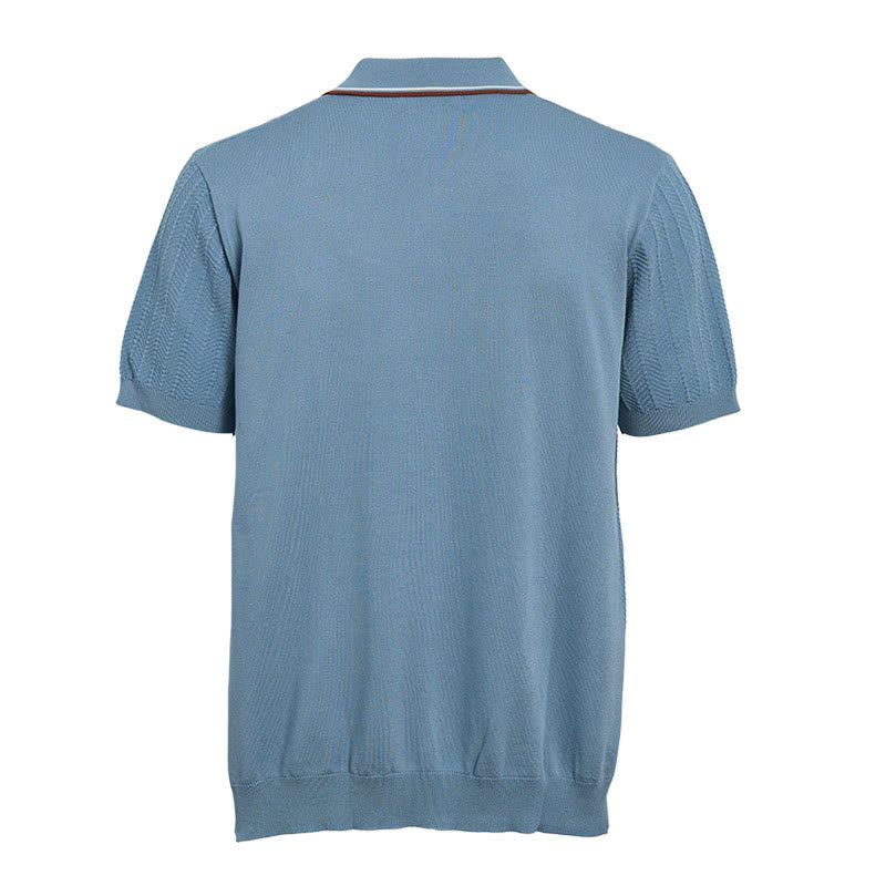 Herren-Poloshirt mit kontrastfarbenem Kragen und kurzen Ärmeln - image 10