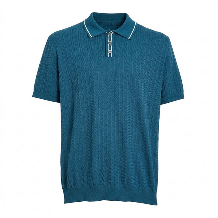Herren-Poloshirt mit kontrastfarbenem Kragen und kurzen Ärmeln - image 11