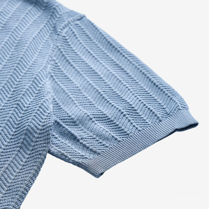 Herren-Poloshirt mit kontrastfarbenem Kragen und kurzen Ärmeln - image 8