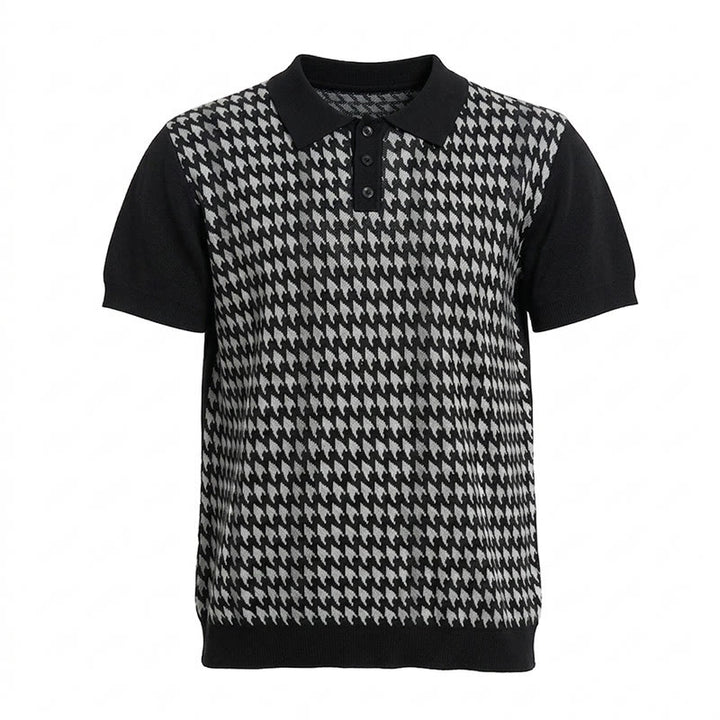 Poloshirt mit Hahnentrittmuster für Herren, kurzärmelig - image 13