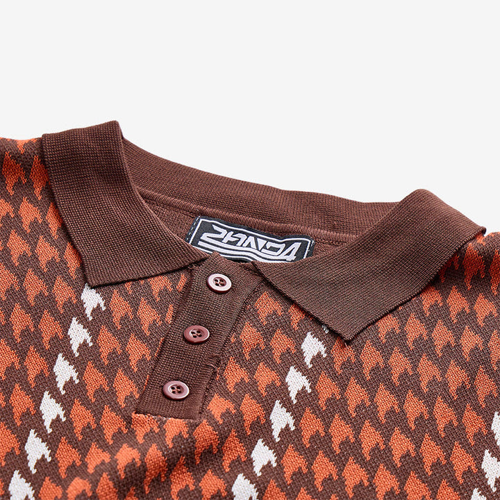Poloshirt mit Hahnentrittmuster für Herren, kurzärmelig - image 6