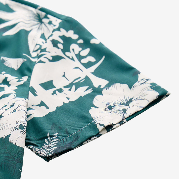 Herren-Urlaubshemd mit hawaiianischem Blumenmuster, kurzen Ärmeln und Knopfleiste - image 8