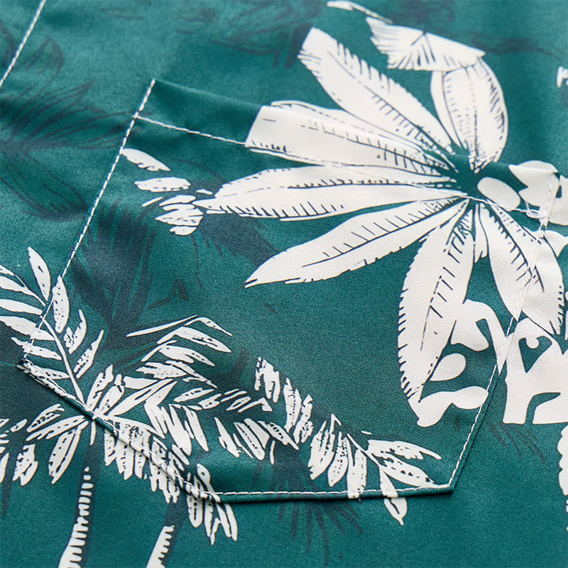 Herren-Urlaubshemd mit hawaiianischem Blumenmuster, kurzen Ärmeln und Knopfleiste - image 6