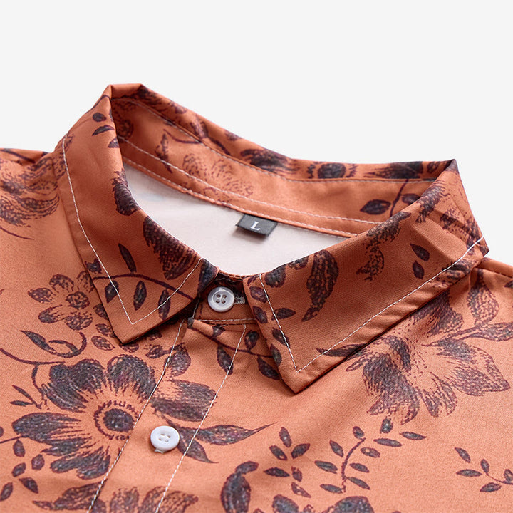Herren-Freizeithemd mit floralem Urlaubsmuster, kurzärmelig - image 8
