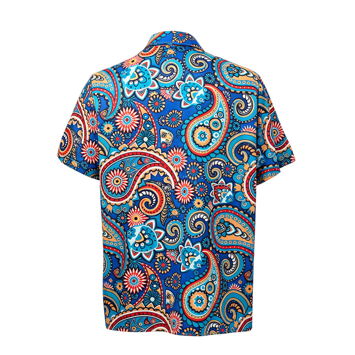 Türkisfarbenes Urlaubshemd im Boho-Stil mit Paisley-Muster - image 9