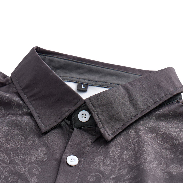 Schwarzes Herrenhemd im Westernstil mit Blumenmuster und Passe - image 4