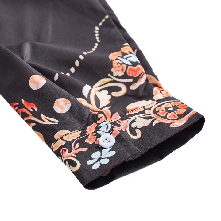 Herrenhemd im Rodeo-Stil mit schwarzem und rotem Blumenmuster - image 7