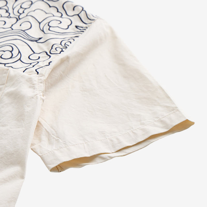 Streetwear Kurzarmhemd mit Wolkenstickerei - image 14