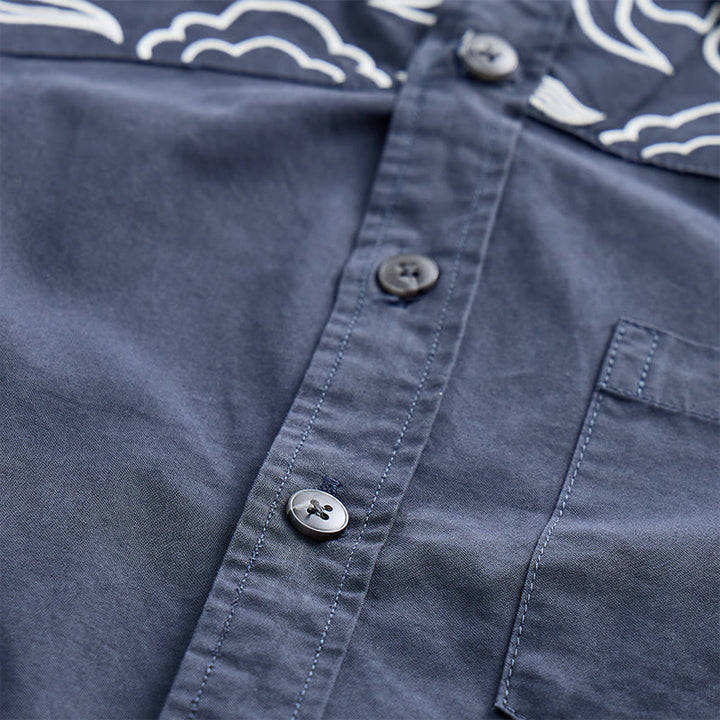 Streetwear Kurzarmhemd mit Wolkenstickerei - image 6