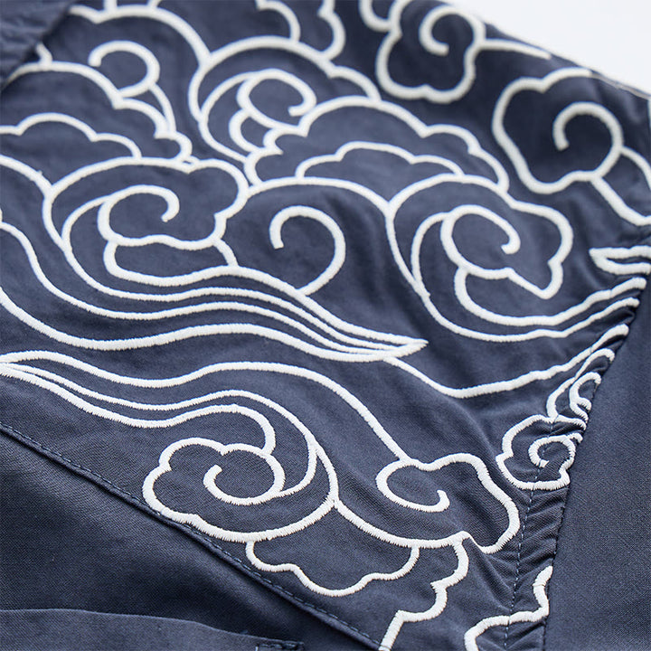 Streetwear Kurzarmhemd mit Wolkenstickerei - image 7