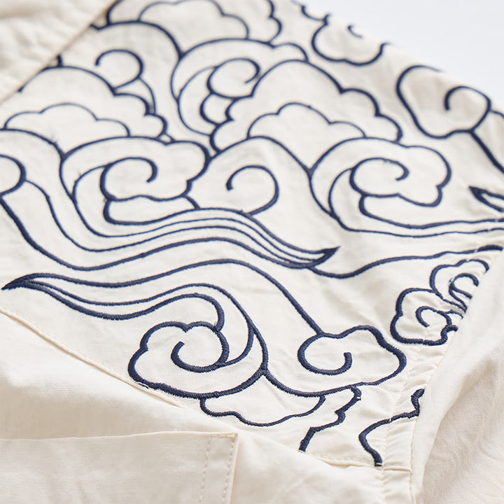Streetwear Kurzarmhemd mit Wolkenstickerei - image 11
