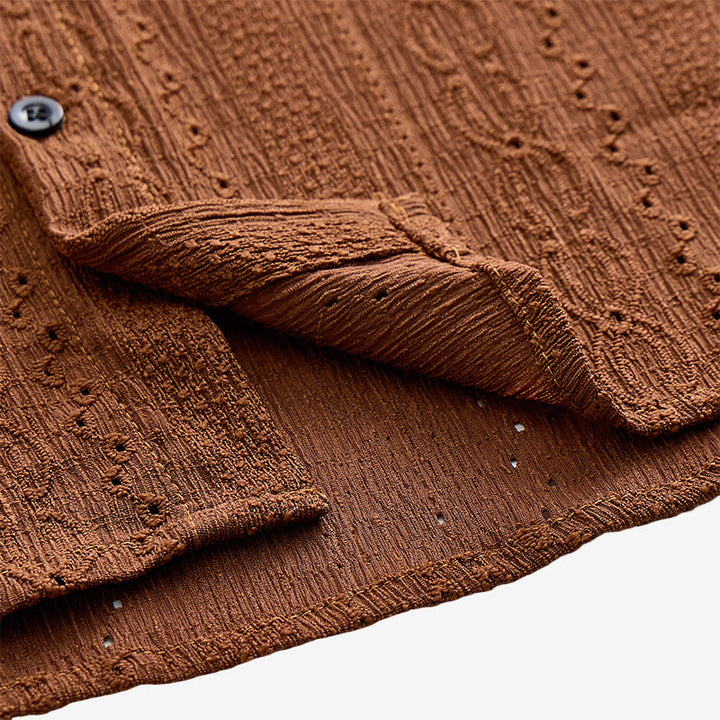 Retro-Jacquard-Strick-Freizeithemd mit Knopfleiste - image 8