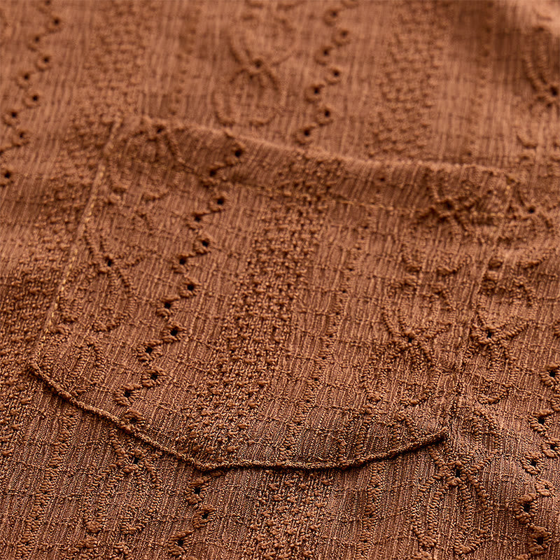 Retro-Jacquard-Strick-Freizeithemd mit Knopfleiste - image 7