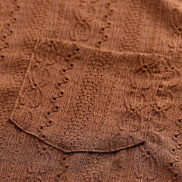 Retro-Jacquard-Strick-Freizeithemd mit Knopfleiste - image 7
