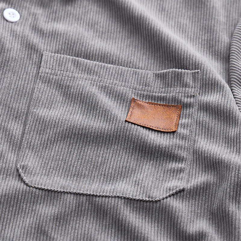 Retro-Cordhemd für Herren mit Ledertasche für Arbeitskleidung - image 9