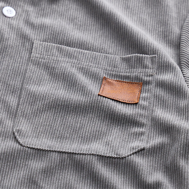Retro-Cordhemd für Herren mit Ledertasche für Arbeitskleidung - image 9
