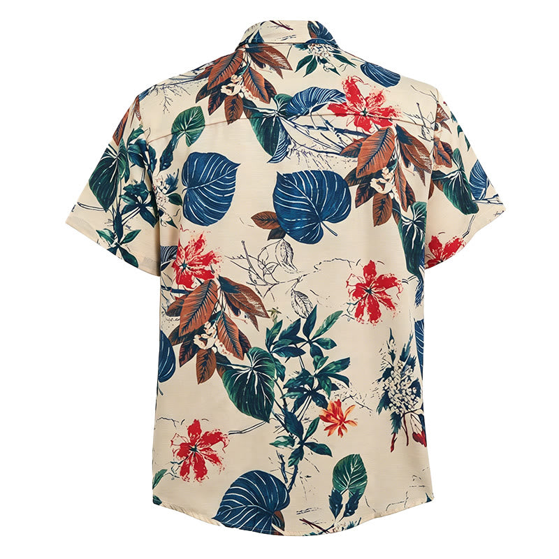 Herrenhemd mit tropischem botanischem Print in Creme - image 5