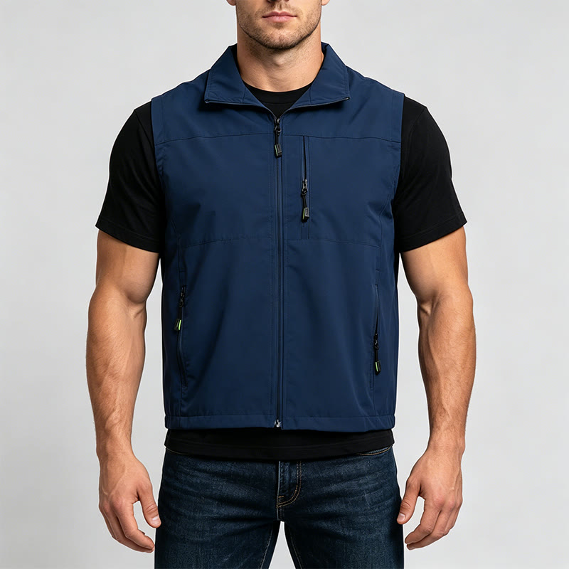 Minimalistische, leichte Outdoor-Weste für Herren mit vielen Taschen - image 1