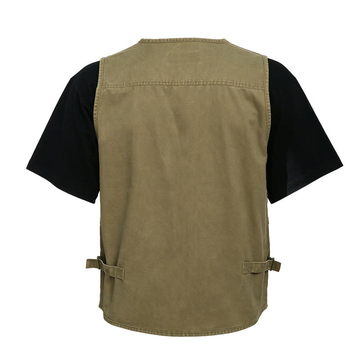 Herren-Outdoorweste aus gewaschenem Canvas mit mehreren Reißverschlusstaschen - image 7