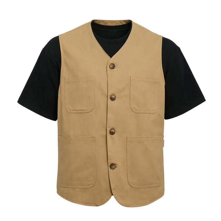 Leichte Outdoor-Arbeitsweste für Herren mit Knöpfen - image 5