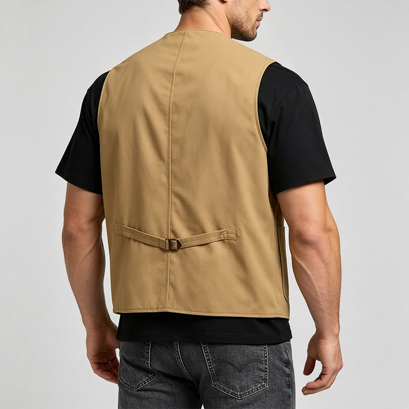 Leichte Outdoor-Arbeitsweste für Herren mit Knöpfen - image 3