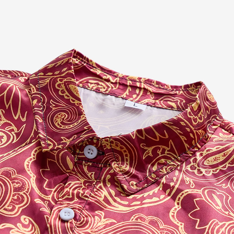 Glänzendes, luxuriöses Herrenhemd im Vintage-Paisley-Muster - image 6