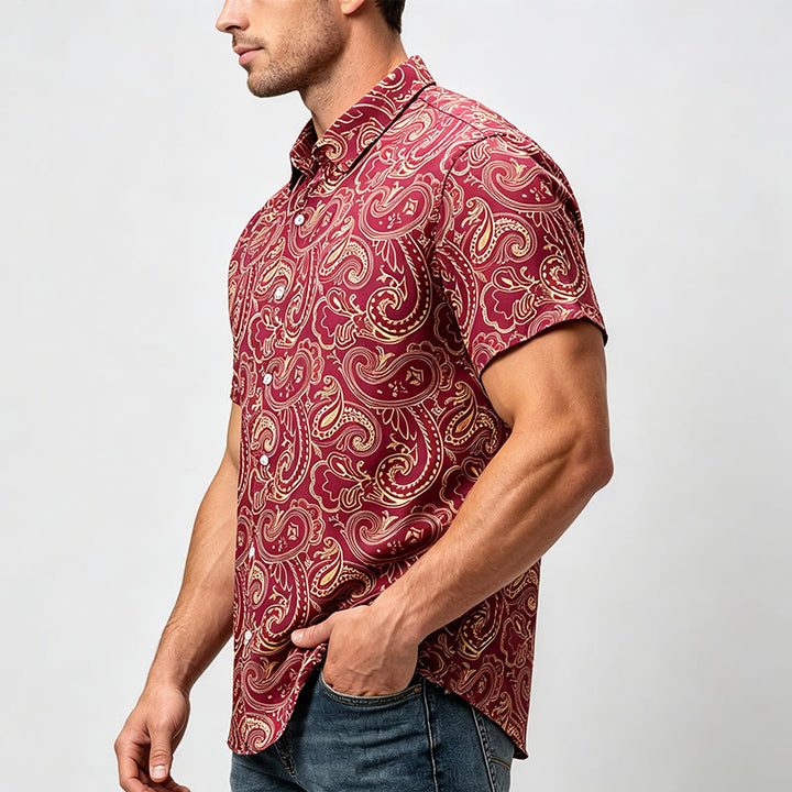 Glänzendes, luxuriöses Herrenhemd im Vintage-Paisley-Muster - image 2