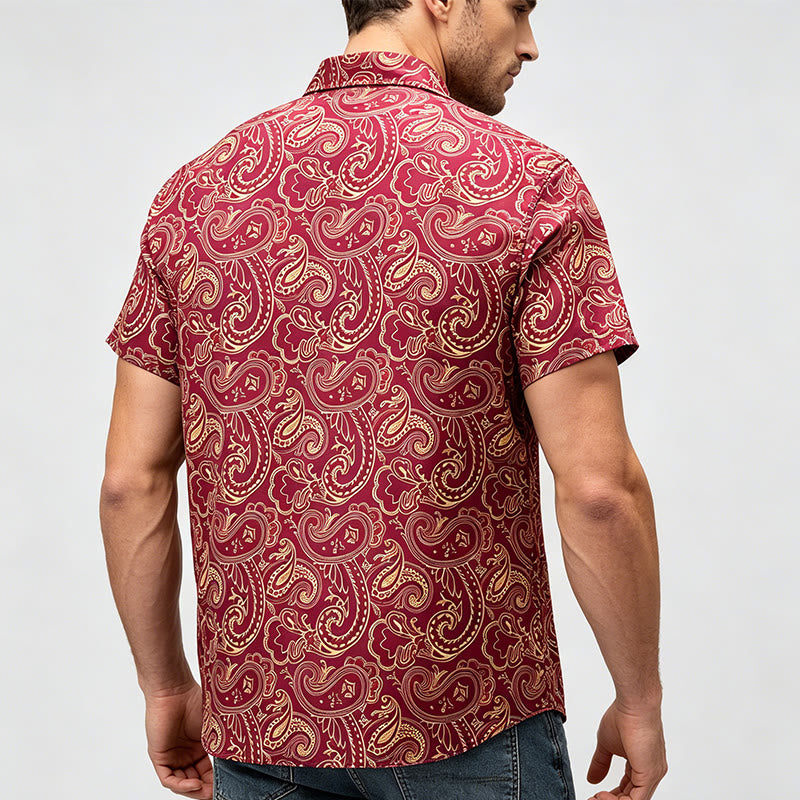 Glänzendes, luxuriöses Herrenhemd im Vintage-Paisley-Muster - image 3