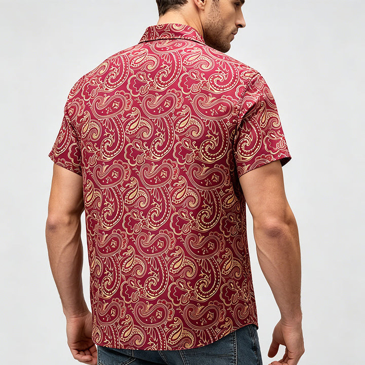 Glänzendes, luxuriöses Herrenhemd im Vintage-Paisley-Muster - image 3