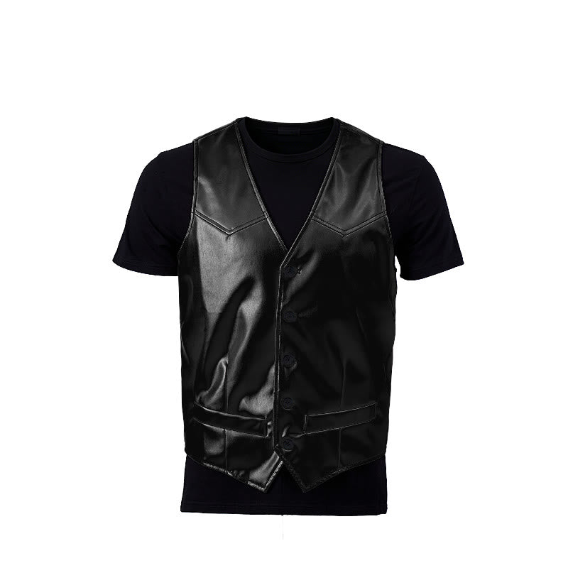Zeitlose Herren-Lederweste im Western-Stil - image 12