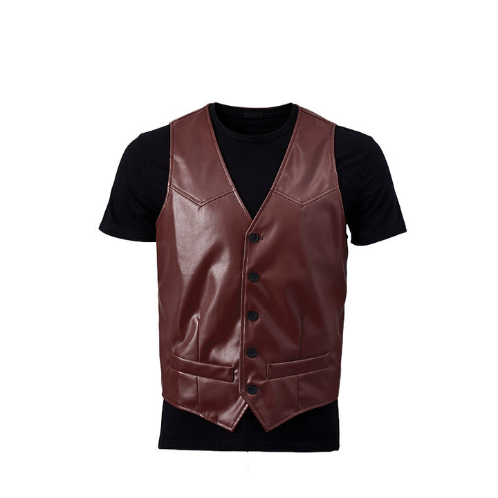 Zeitlose Herren-Lederweste im Western-Stil - image 13