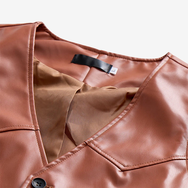 Zeitlose Herren-Lederweste im Western-Stil - image 6