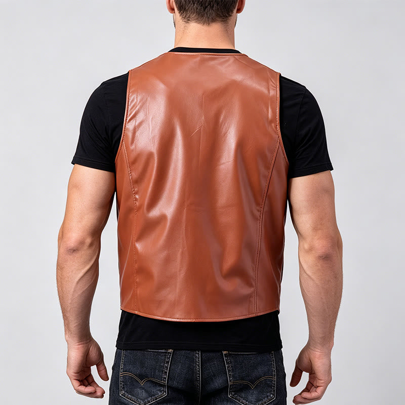 Zeitlose Herren-Lederweste im Western-Stil - image 2