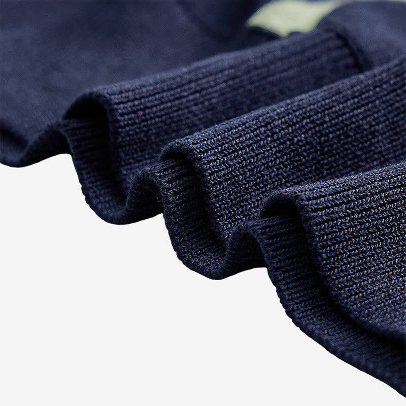Retro-Poloshirt für Herren in Marineblau und Salbeigrün mit Farbblockstreifen - image 7