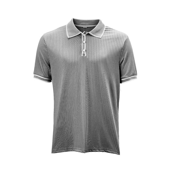 Minimalistisches Herren-Poloshirt aus Strick mit Kragen und Bündchen - image 17