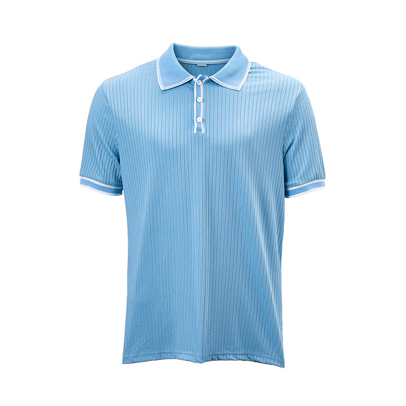 Minimalistisches Herren-Poloshirt aus Strick mit Kragen und Bündchen - image 13