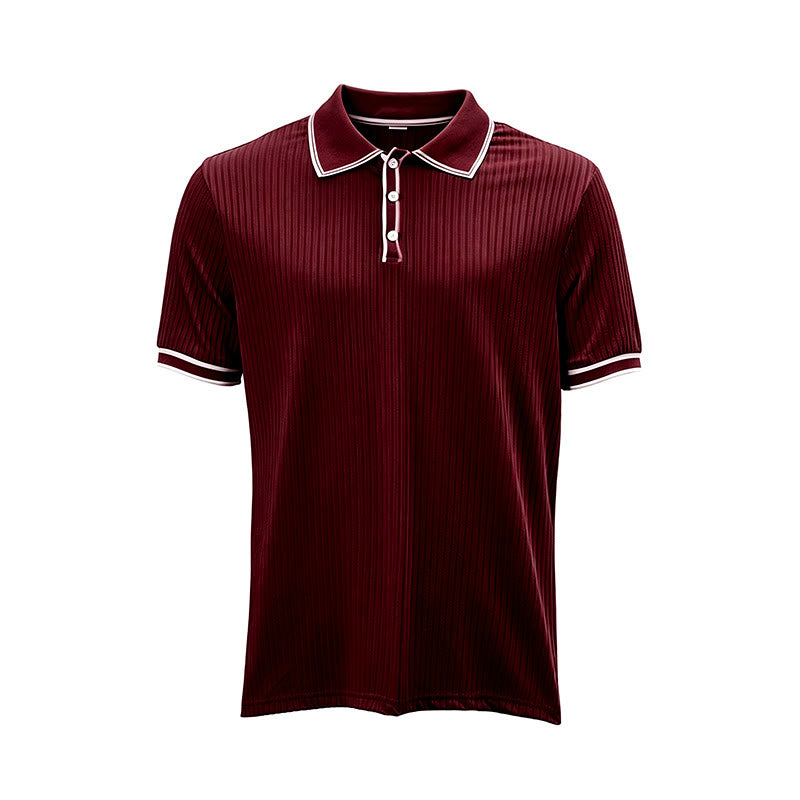 Minimalistisches Herren-Poloshirt aus Strick mit Kragen und Bündchen - image 16