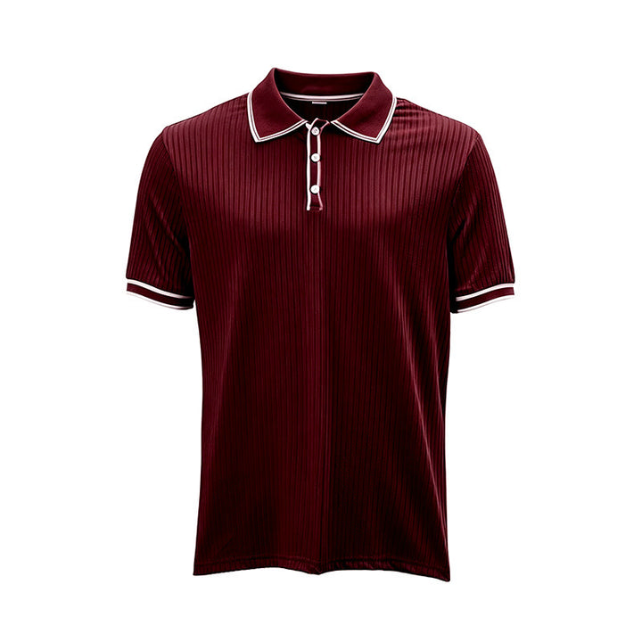 Minimalistisches Herren-Poloshirt aus Strick mit Kragen und Bündchen - image 16
