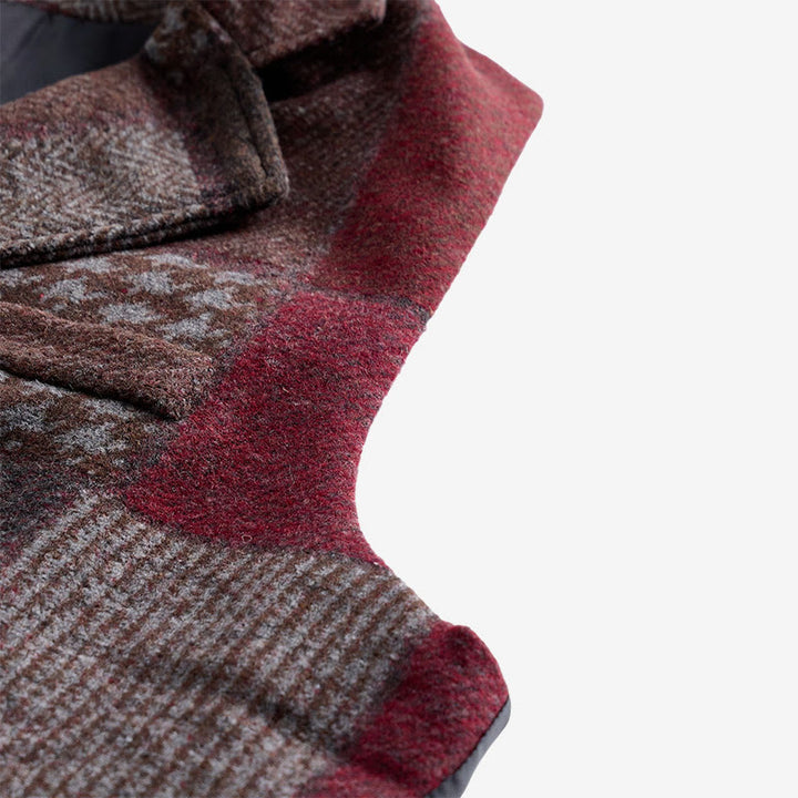Herren-Anzugweste mit warmem Patchwork-Muster und Fischgrätmuster - image 19