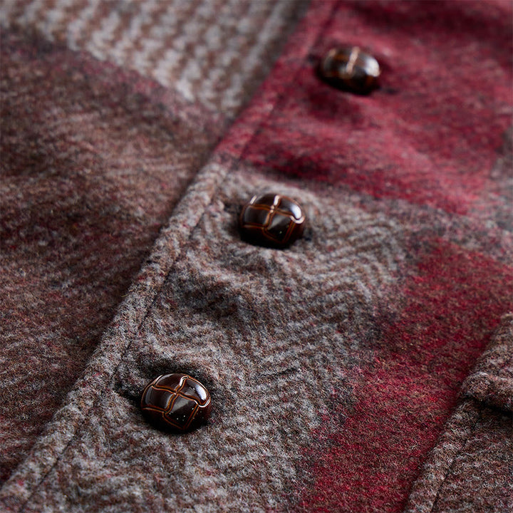 Herren-Anzugweste mit warmem Patchwork-Muster und Fischgrätmuster - image 17