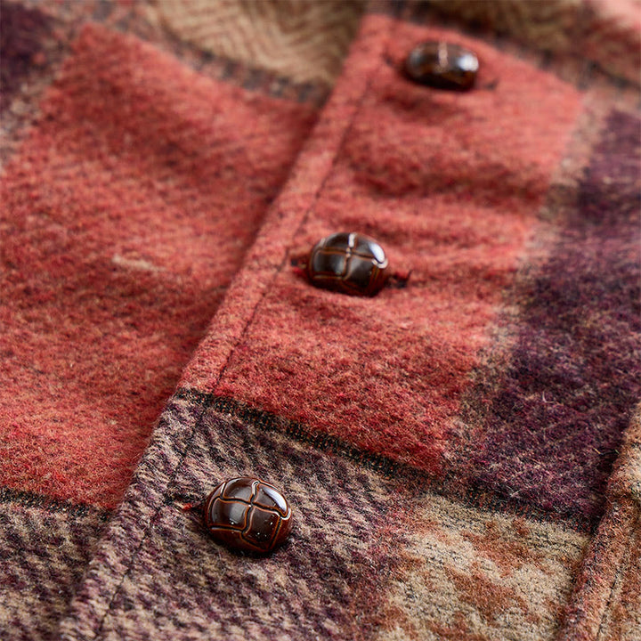 Herren-Anzugweste mit warmem Patchwork-Muster und Fischgrätmuster - image 6
