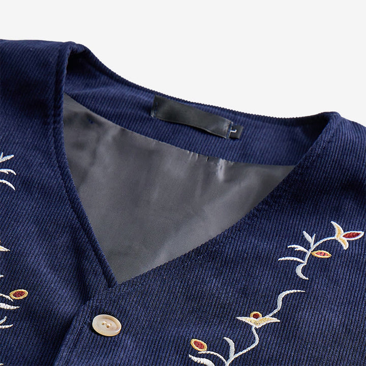 Elegante Herren-Anzugweste mit floraler Rankenstickerei - image 6