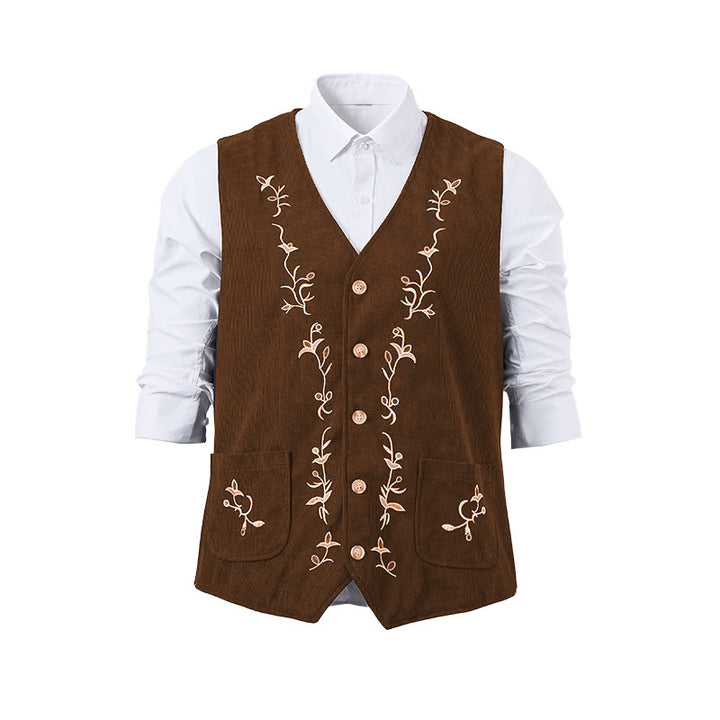 Elegante Herren-Anzugweste mit floraler Rankenstickerei - image 13