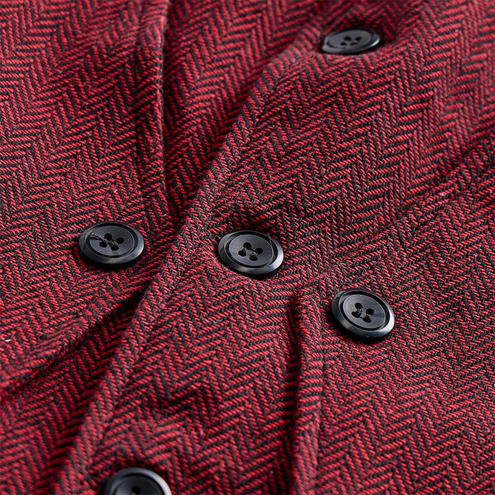 Elegante Herren-Anzugweste im Lagenlook mit Fischgrätmuster - image 7