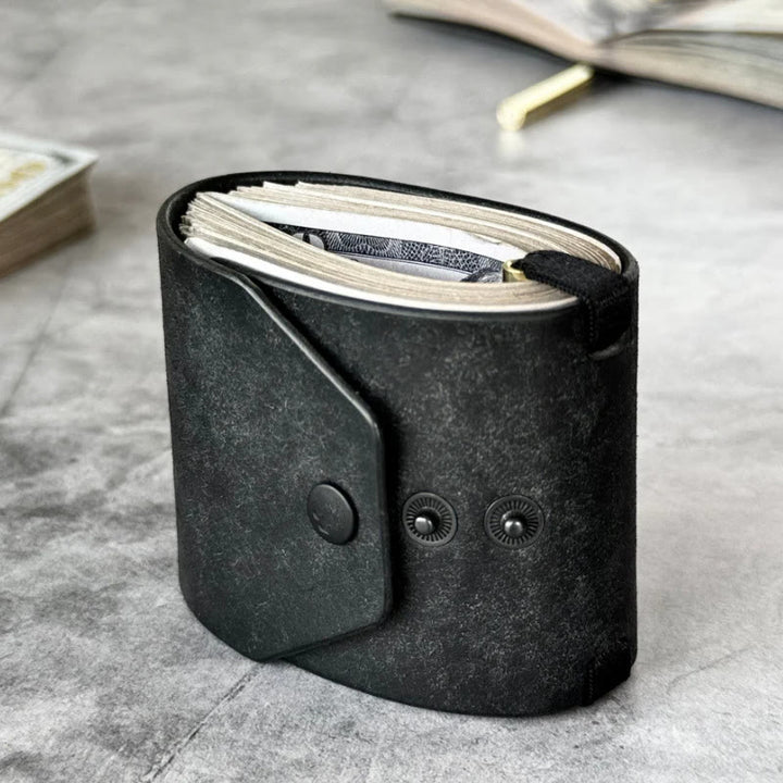 Minimalistische EDC-Geldbörse aus Leder mit Druckknopfverschluss - image 1