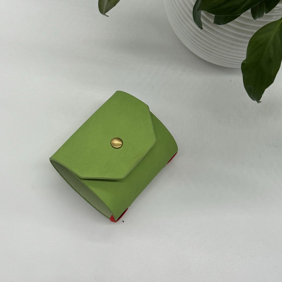 Minimalistische EDC-Geldbörse aus Leder mit Druckknopfverschluss - Grün - image 13