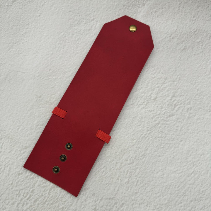 Minimalistische EDC-Geldbörse aus Leder mit Druckknopfverschluss - Rot - image 11